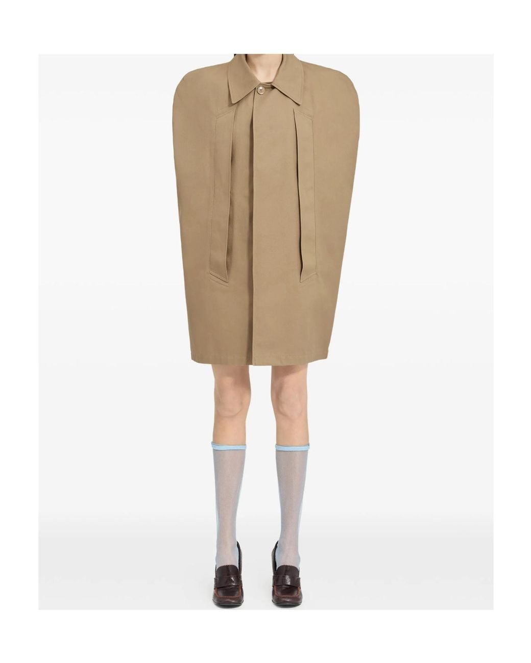 MM6 by Maison Margiela Natural Buttoned Oversized Cape