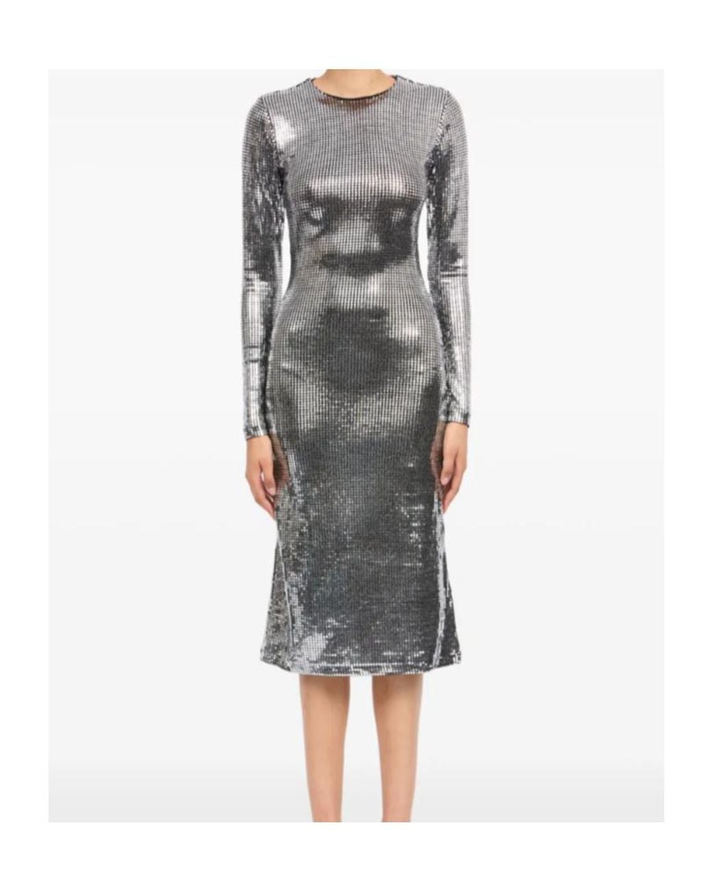 MM6 by Maison Margiela Gray Embellished Midi Dress