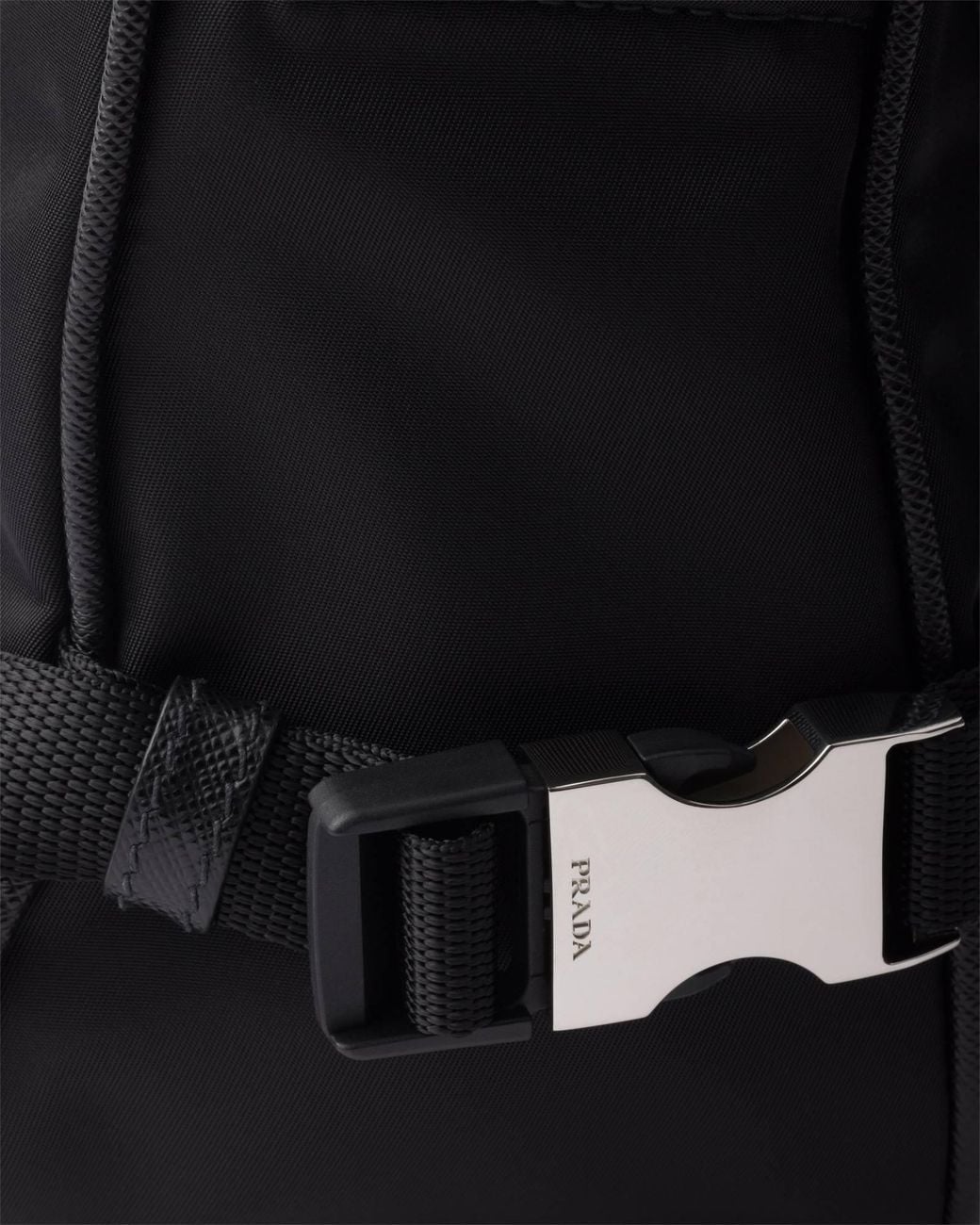 Prada Black Logo Plaque Zipped Messenger Bag for men