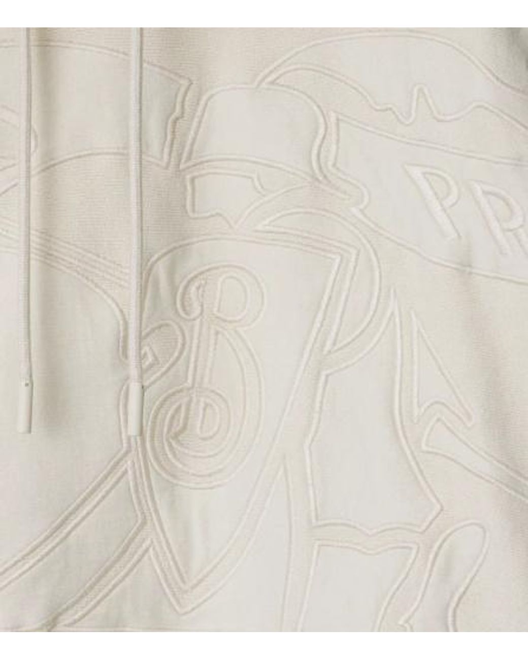 Burberry White Ekd Motif Drawstring Hoodie for men