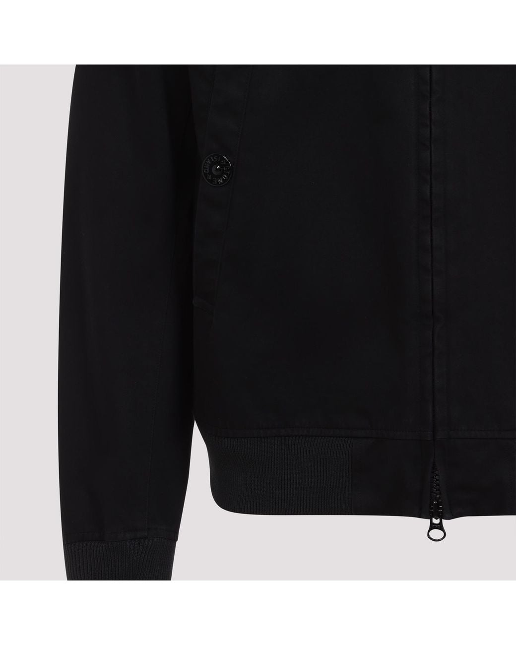Stone Island Black Compass Patch High-Neck Bomber Jacket for men
