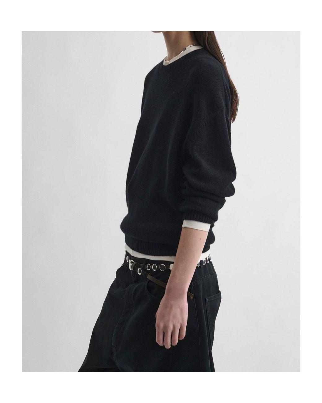 Phoebe Philo Black Cashmere Crew-Neck Sweater