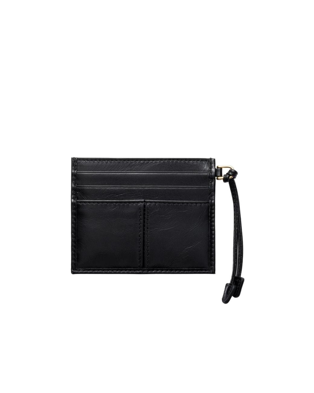 Prada Black プラダ ロゴプレート オープントップ カードホルダー
