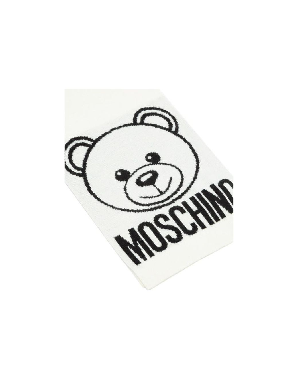 Moschino White Contrasting Logo Scarf