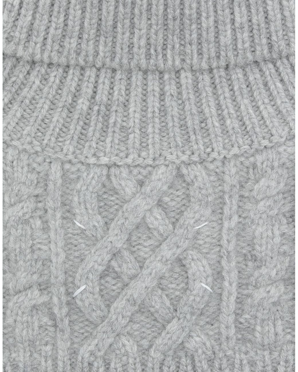 Maison Margiela Gray Cable-Knit Scarf