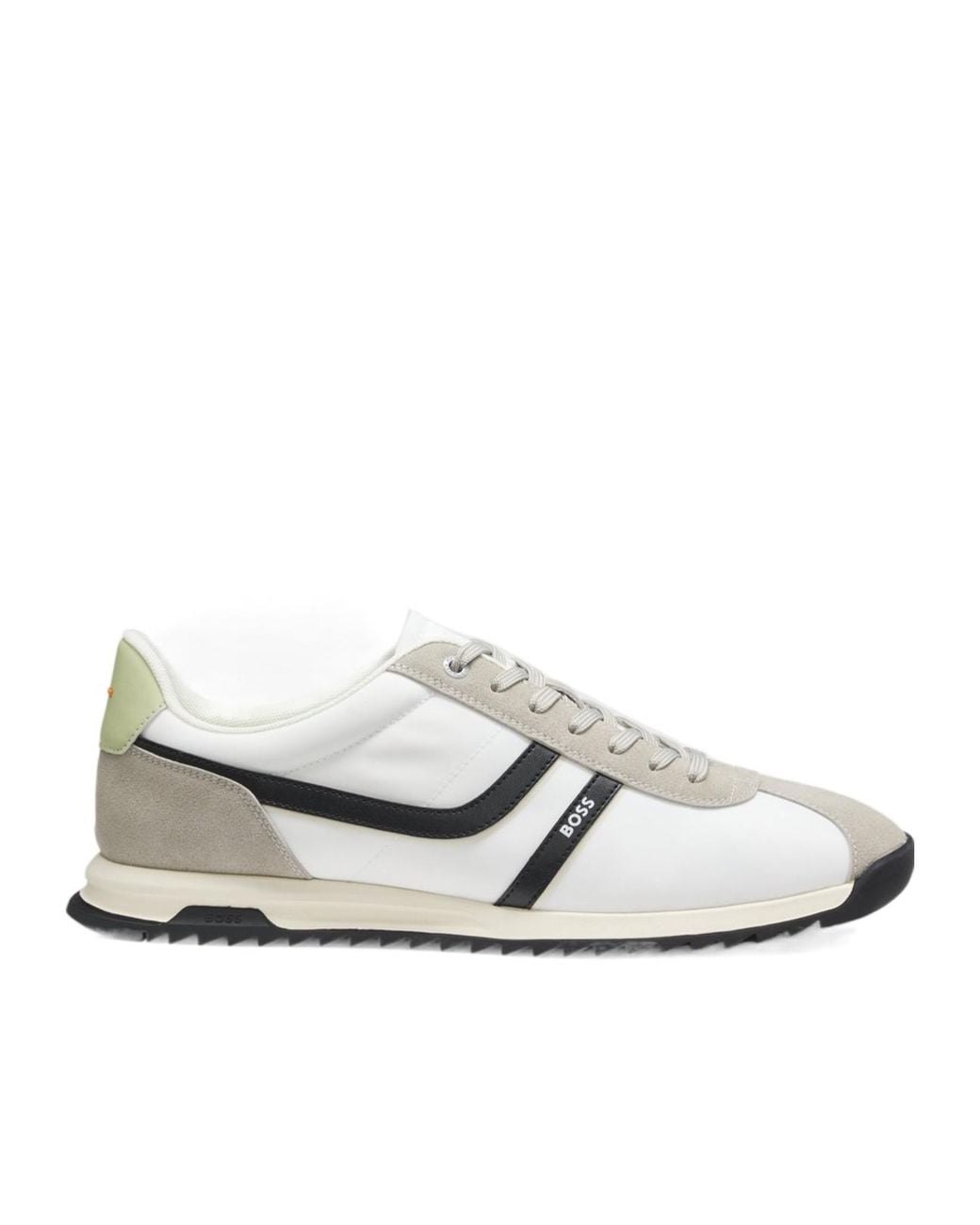 Boss White Retro Runner Sneakers for men