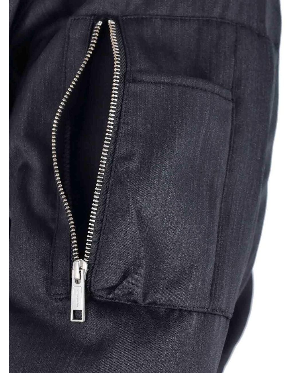 Entire studios Black Zip-Up Bomber Jacket for men