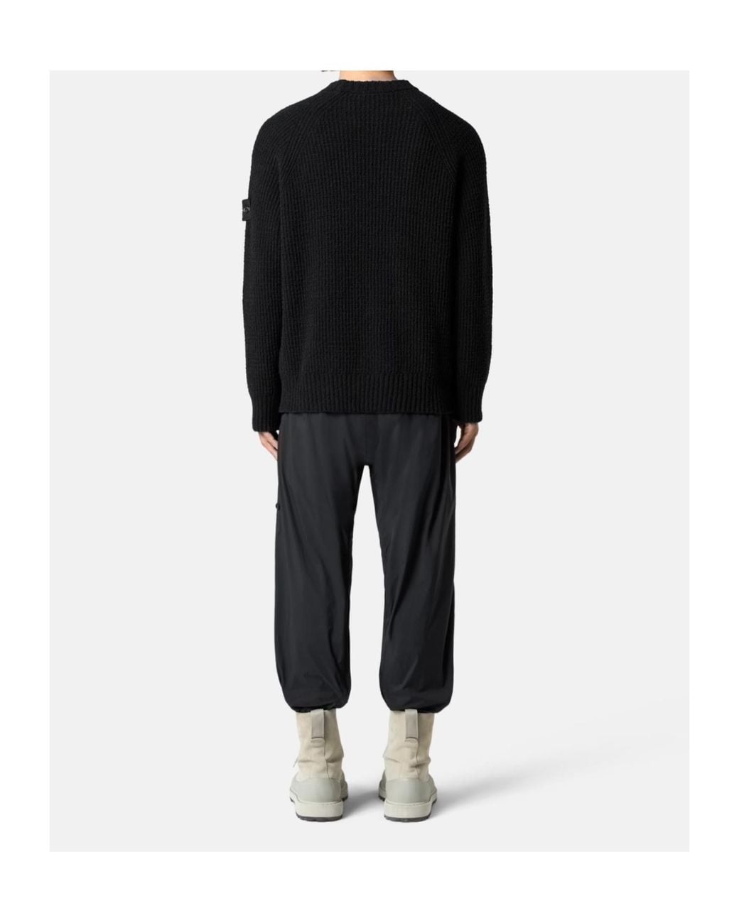 Stone Island Blue Logo Patch Crewneck Jumper for men