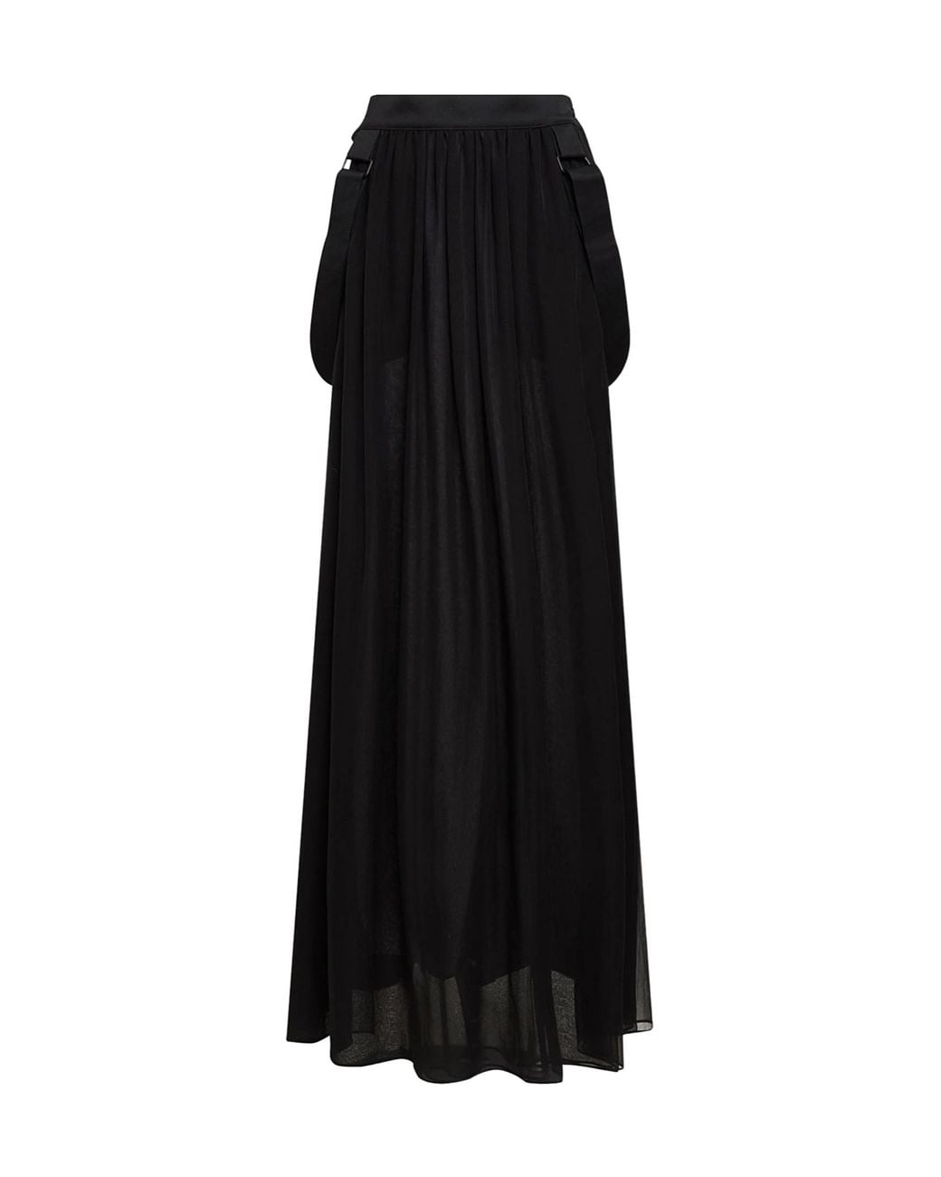 Max Mara Black Solid Color Flared Skirt