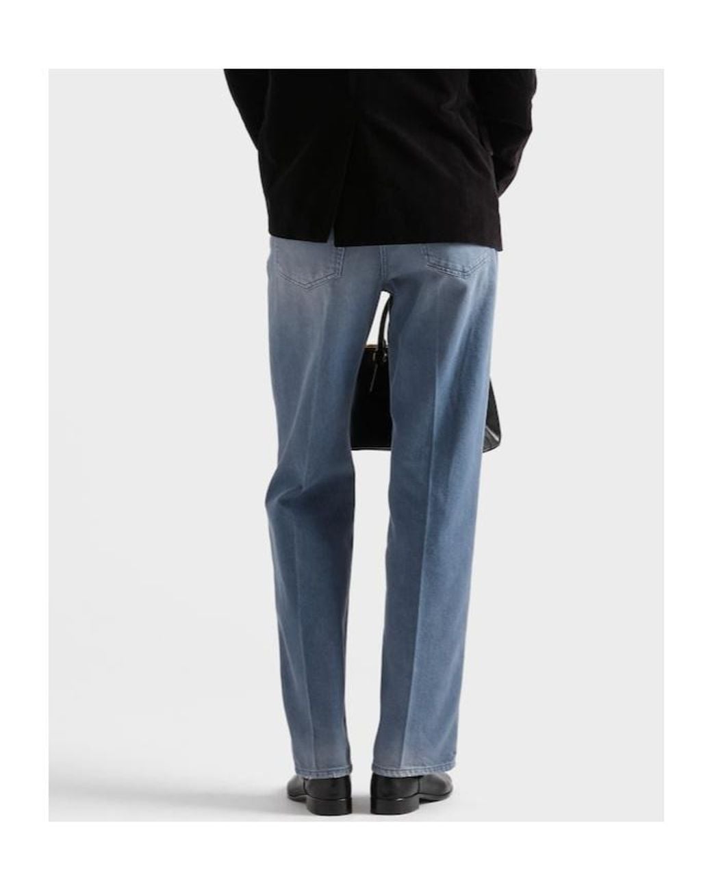 Prada Blue Logo-Patch Denim Jeans