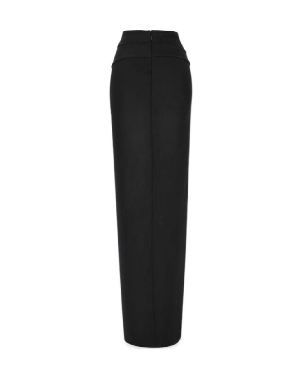 Saint Laurent Black Ruched Long Skirt