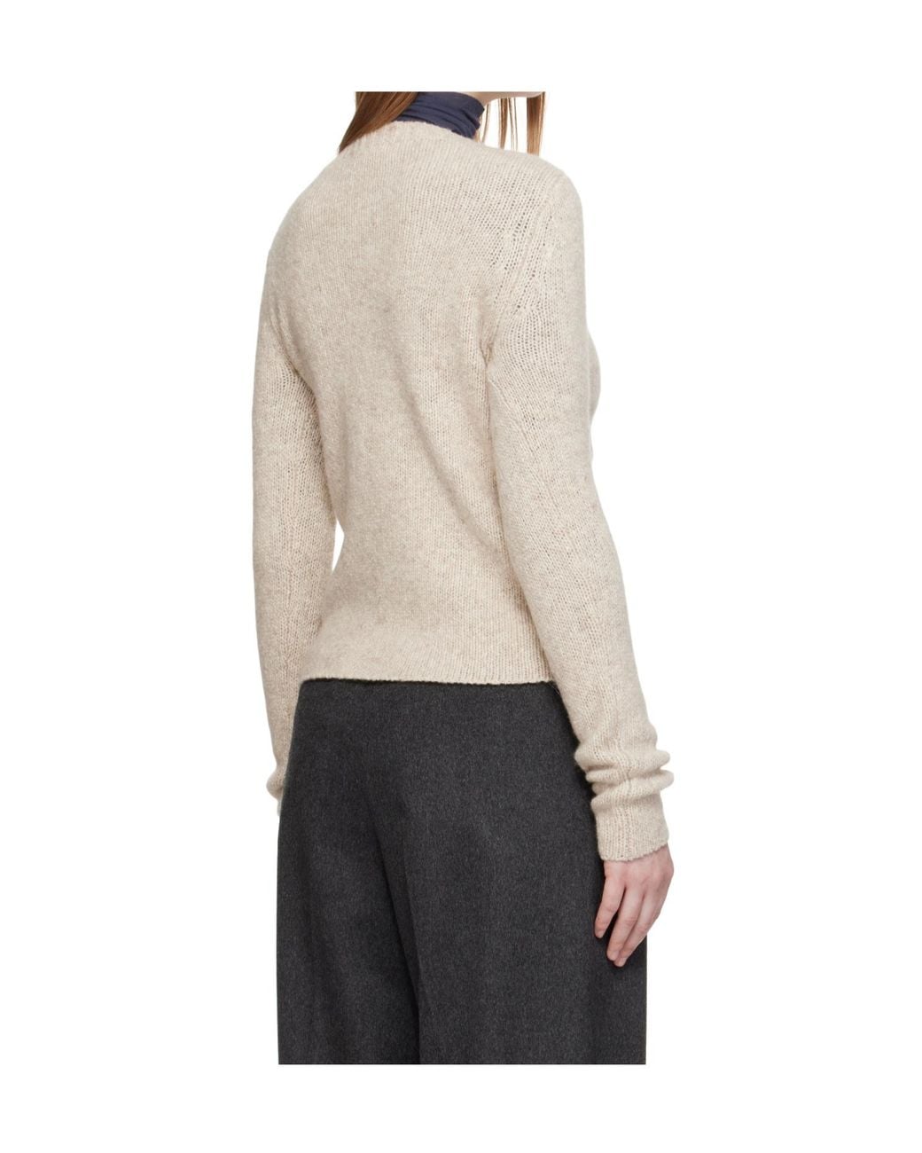 Auralee Gray Cashmere Crew Neck Sweater