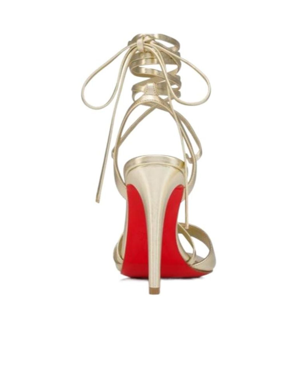 Christian Louboutin Metallic Fanny Randa Lace-Up Heeled Sandals