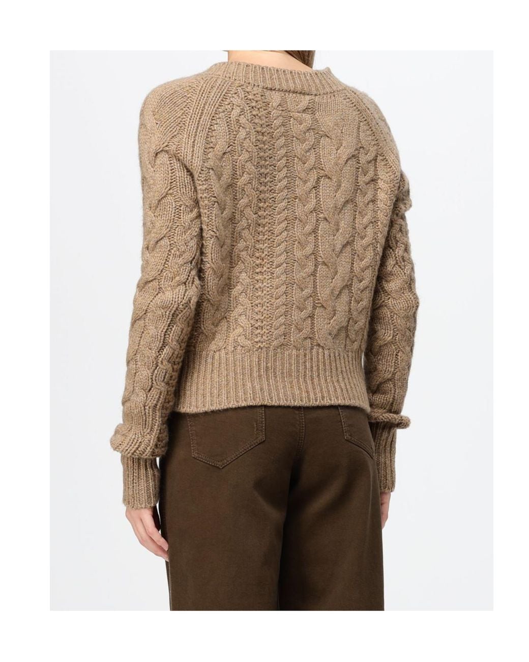 Ermanno Scervino Brown Cable-Knit Button-Up Cardigan