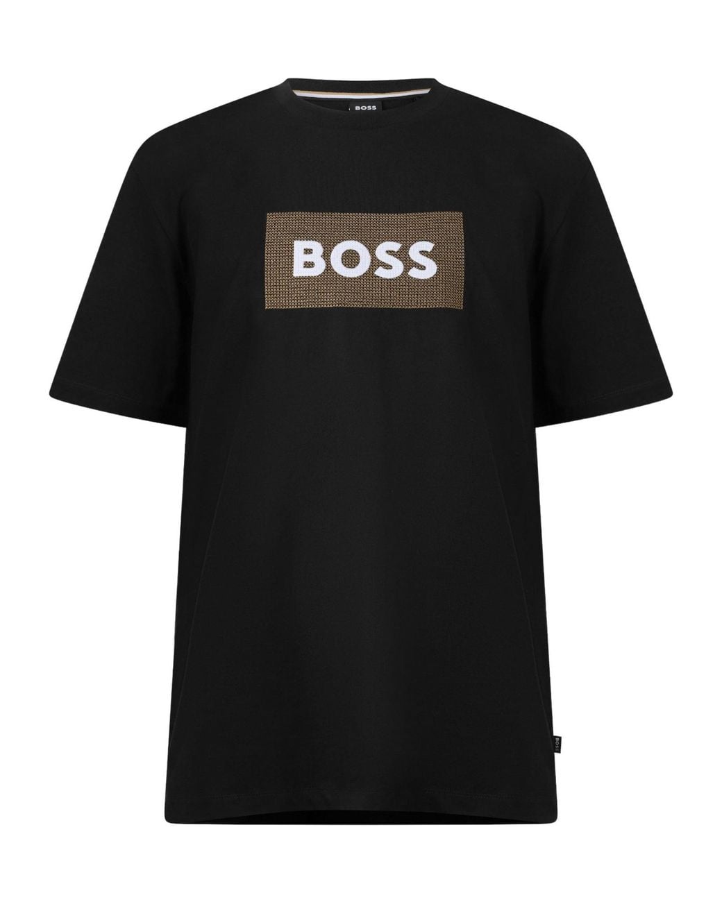 Boss Black Round-Neck Short-Sleeved T-Shirt for men