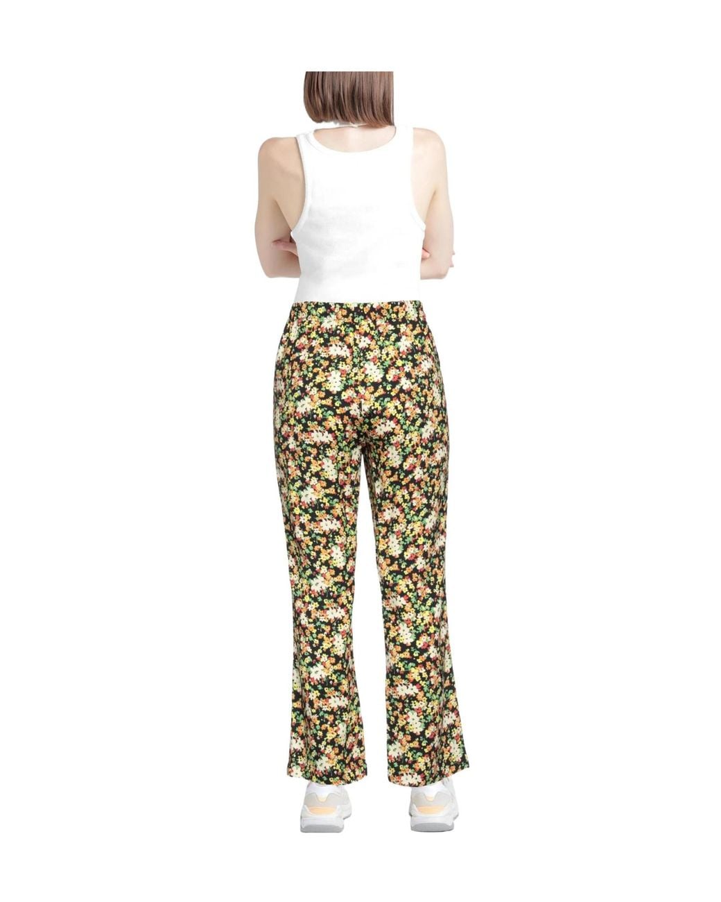 Marni Yellow Floral-Print Casual Trousers
