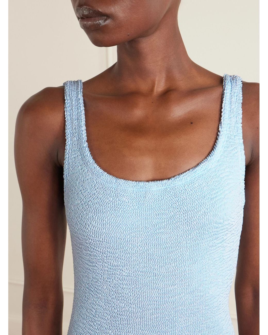 Hunza G Blue Original Crinkle Swimsuit