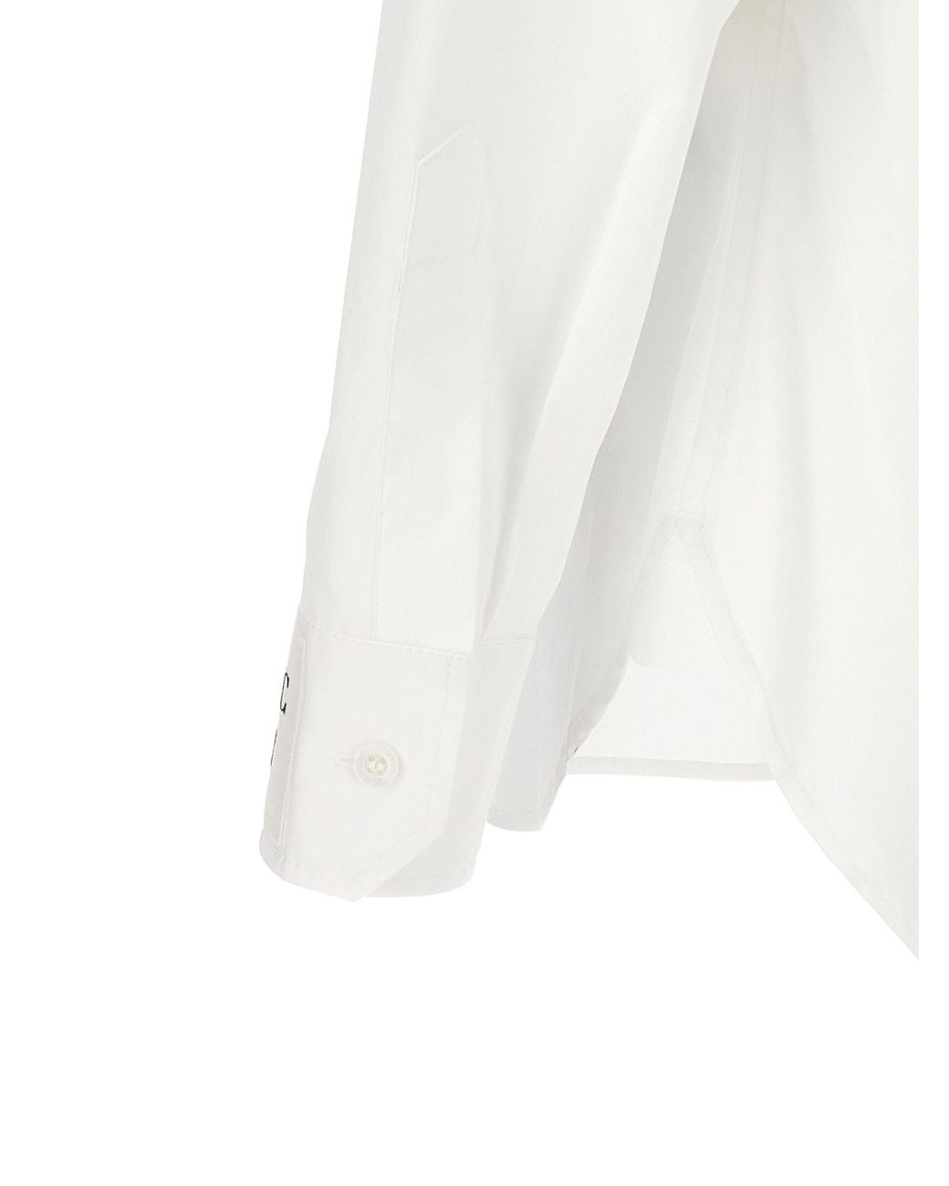 Moschino White Poplin Collared Short-Sleeve Shirt