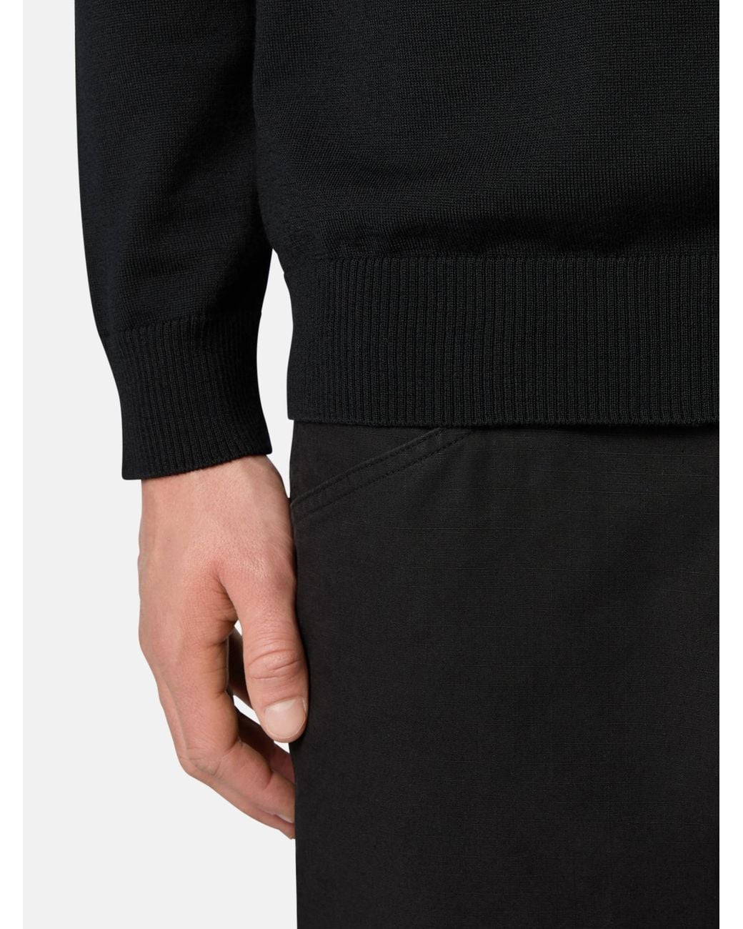 Stone Island Black Logo Patch Roll Neck Jumper for men