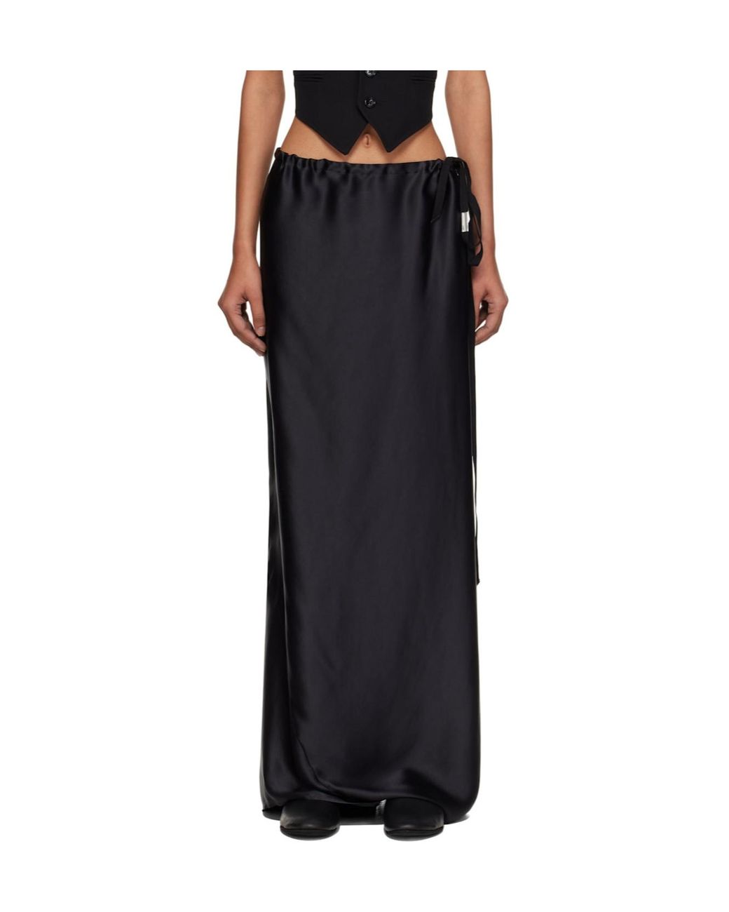 Ann Demeulemeester Black Eveline Long Bias Skirt