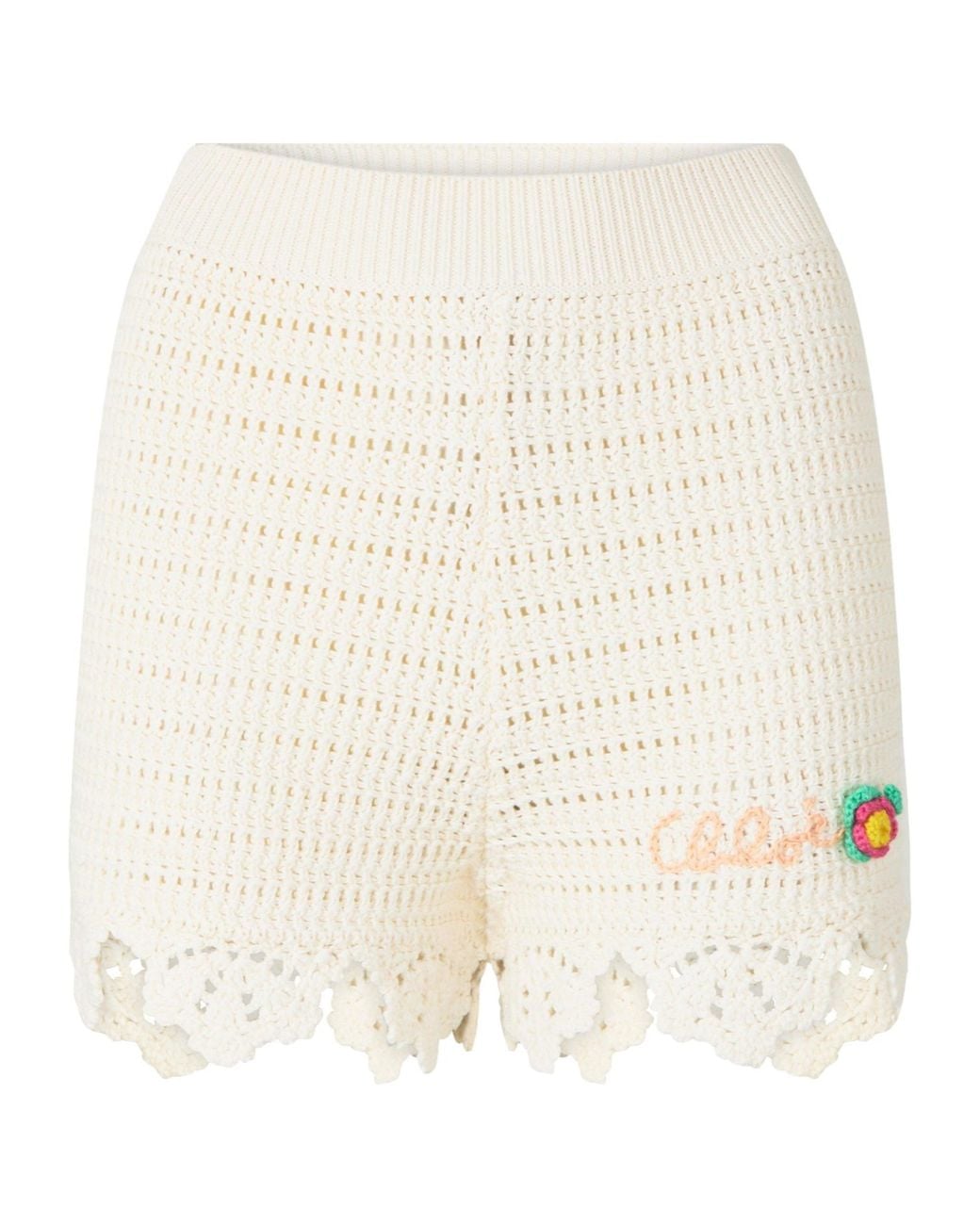 Chloé Natural Crocheted Shorts