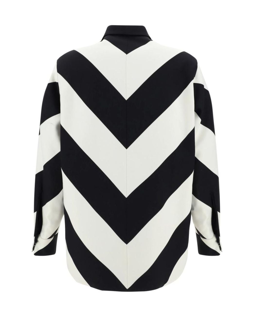 Valentino Blue Chevron-Striped Shirt for men