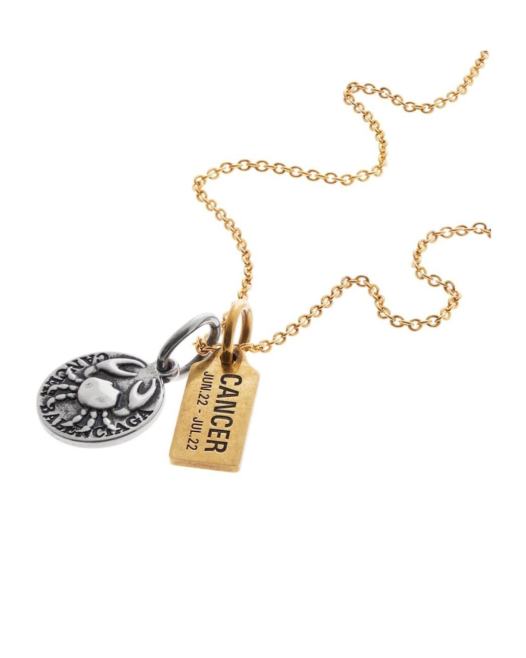 Balenciaga Metallic Horoscope Cancer Necklace