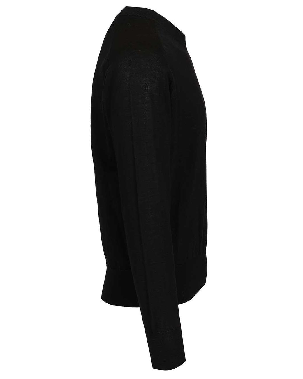 AMI Black Ami Crewneck Ami De Coeur Sweater for men