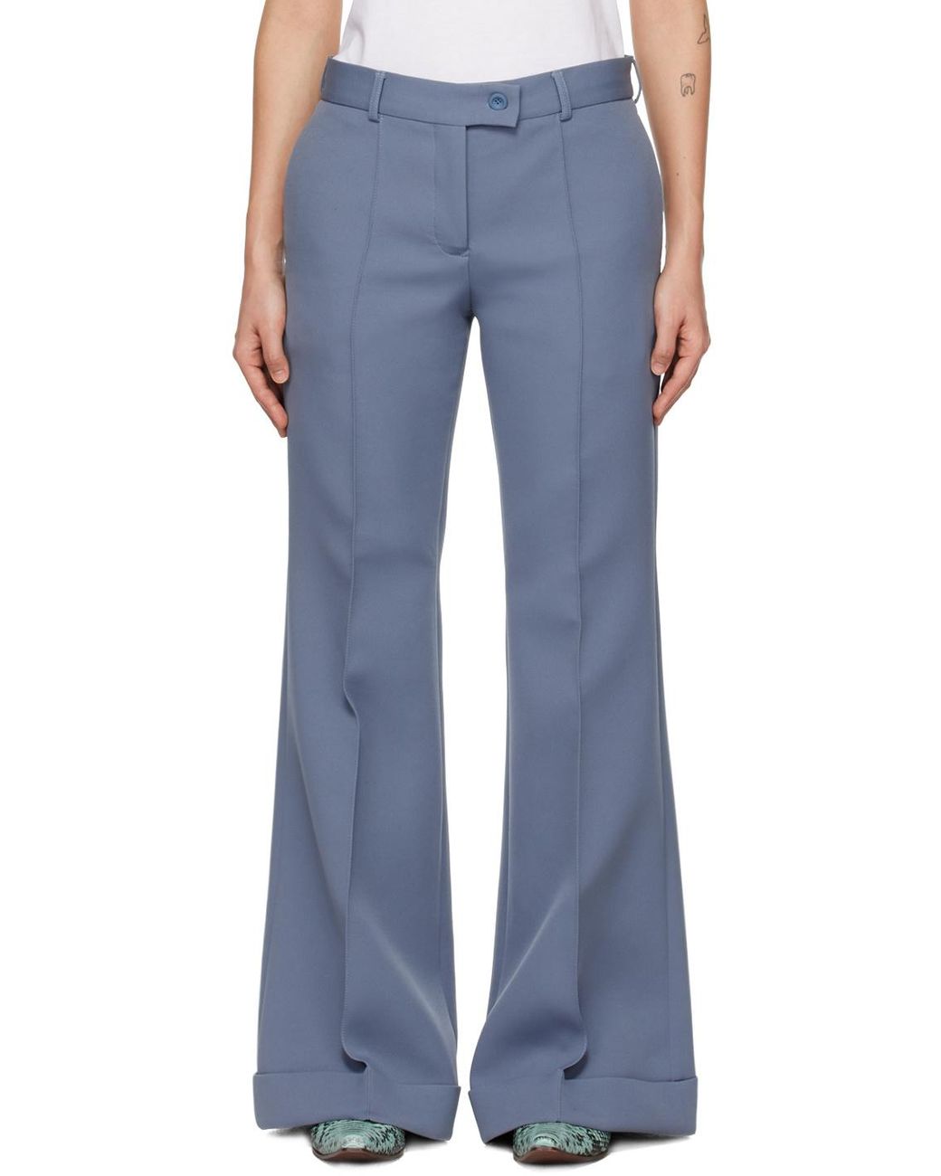 Acne Blue High-Waisted Trousers