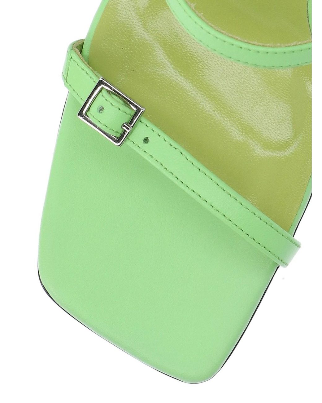 By Far Green Open Toe Slip-On Sandals