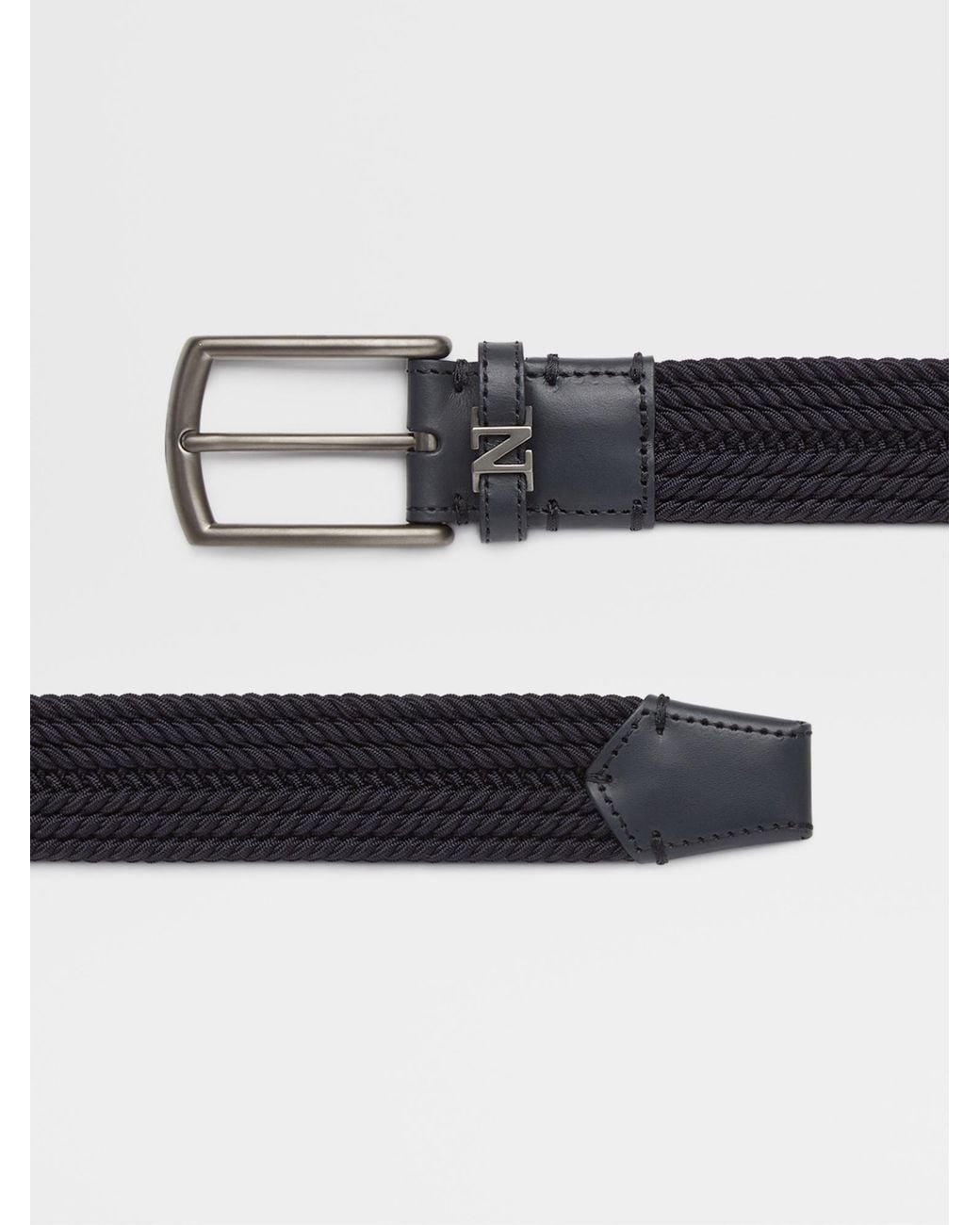 Zegna Multicolor Braided Canvas Belt for men