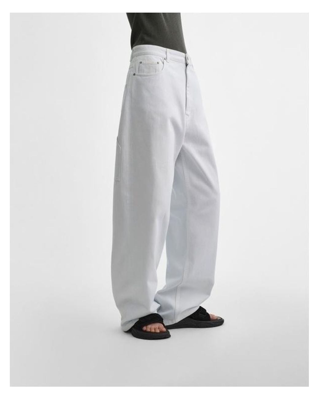 Phoebe Philo White Zipper Jeans