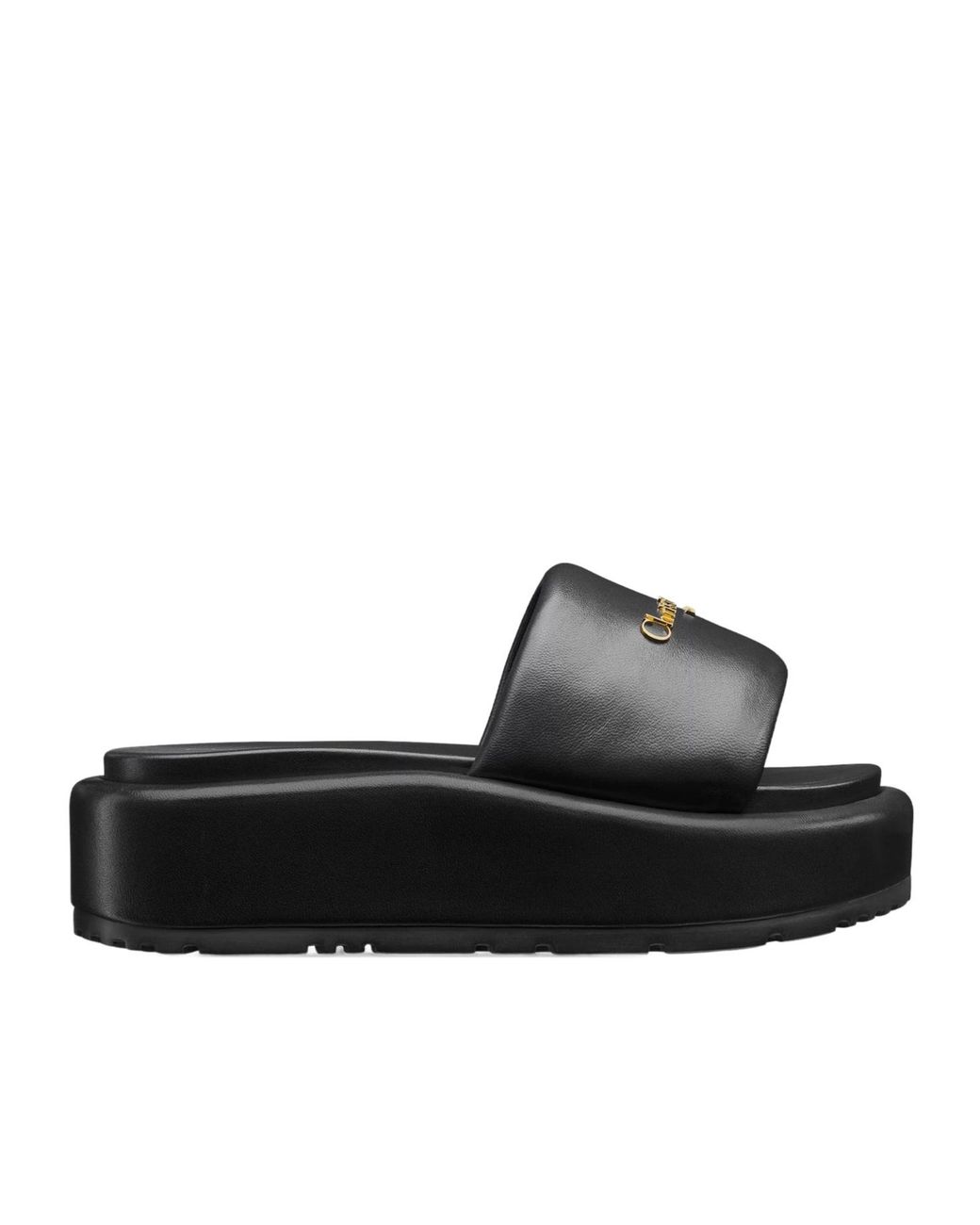 Dior D-Lane Platform Slide in Black | Lyst