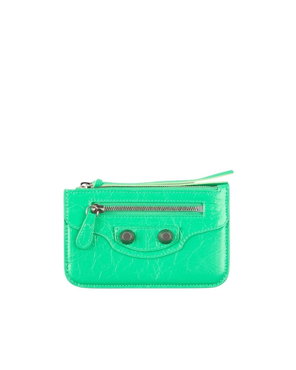 Balenciaga Green Leather Pouches
