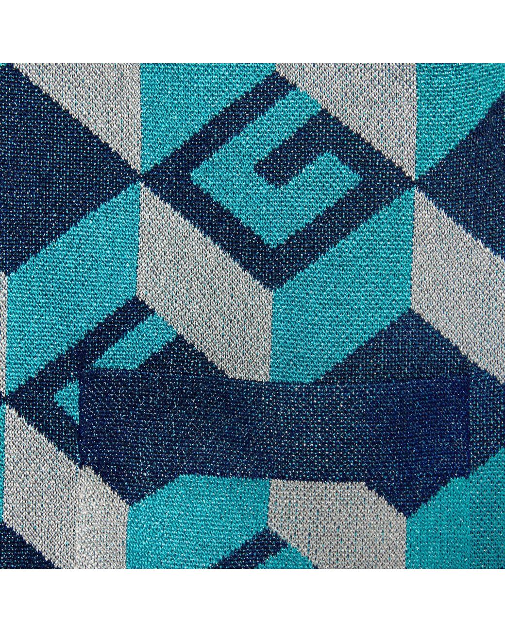 Gucci Blue Geometric G Lamé Jacquard Cardigan