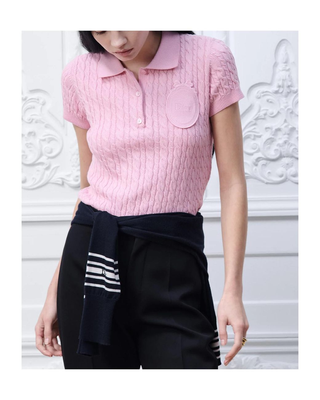 Dior Blue Médaillon Short-Sleeved Sweater
