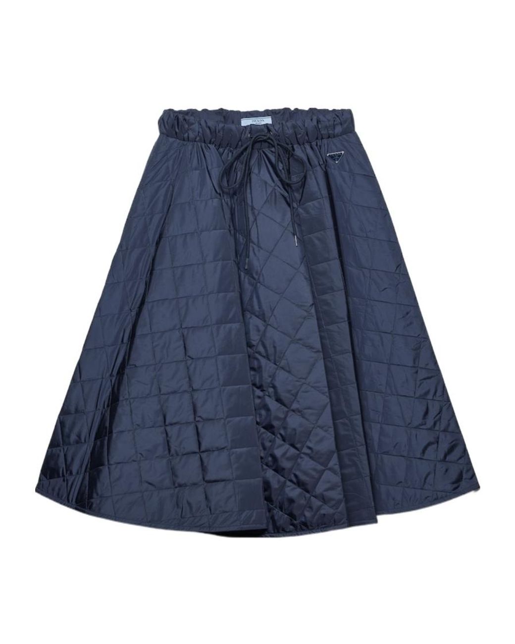 Prada Blue Quilted Midi Skirt