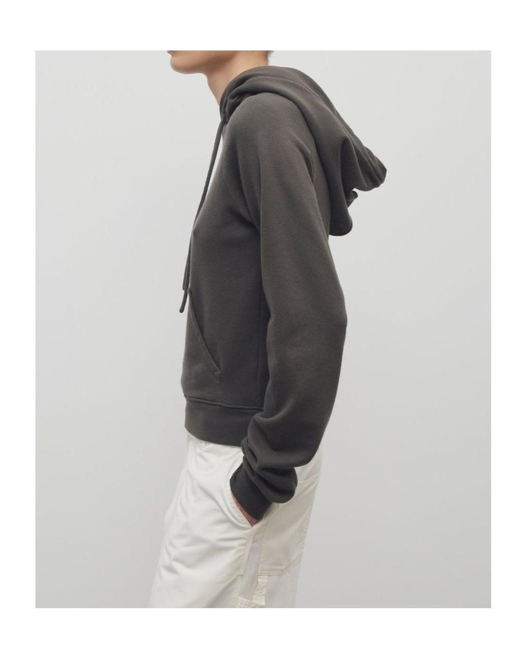 The Row Green Ribbed-Trim Hoodie