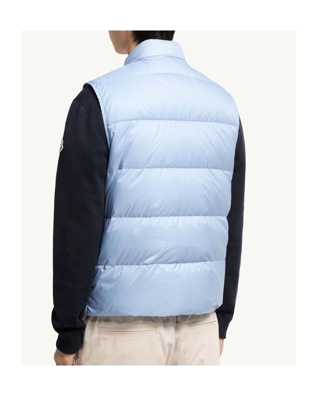 Moncler Blue Tuquerouye Logo Patch Puffer Gilet for men