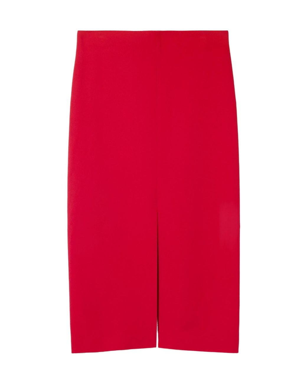 Carven Red Crepe Midi Skirt