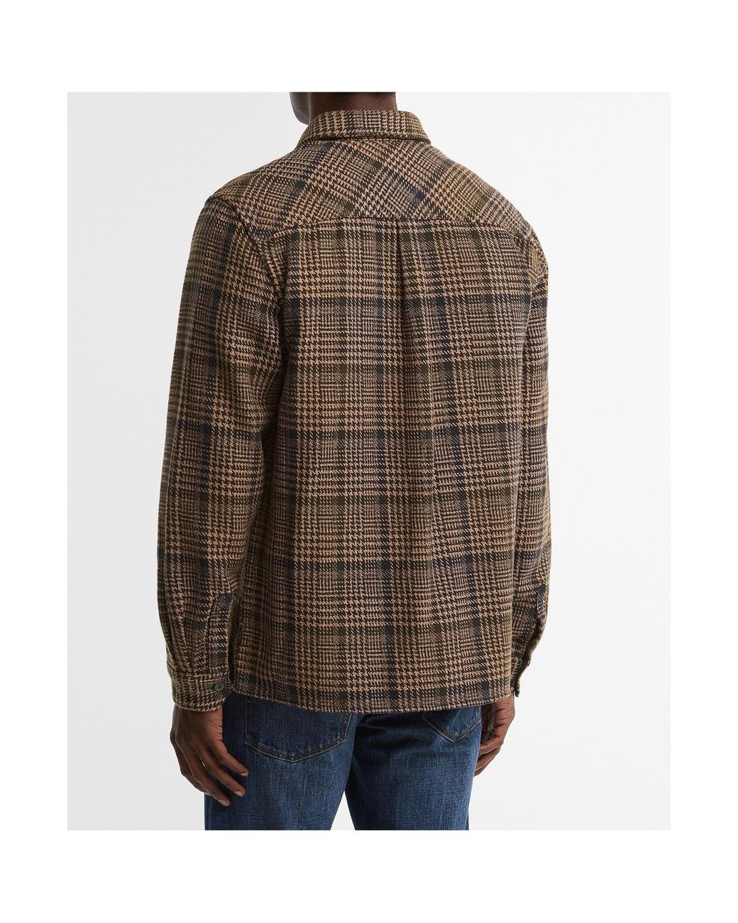Barbour Brown Houndstooth Check Overshirt for men