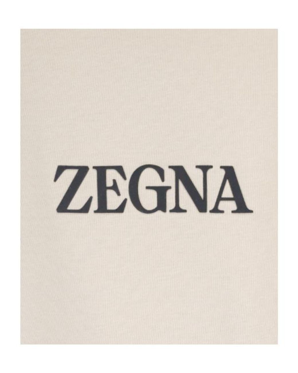 Zegna Natural Logo Detailed Crewneck T-Shirt for men