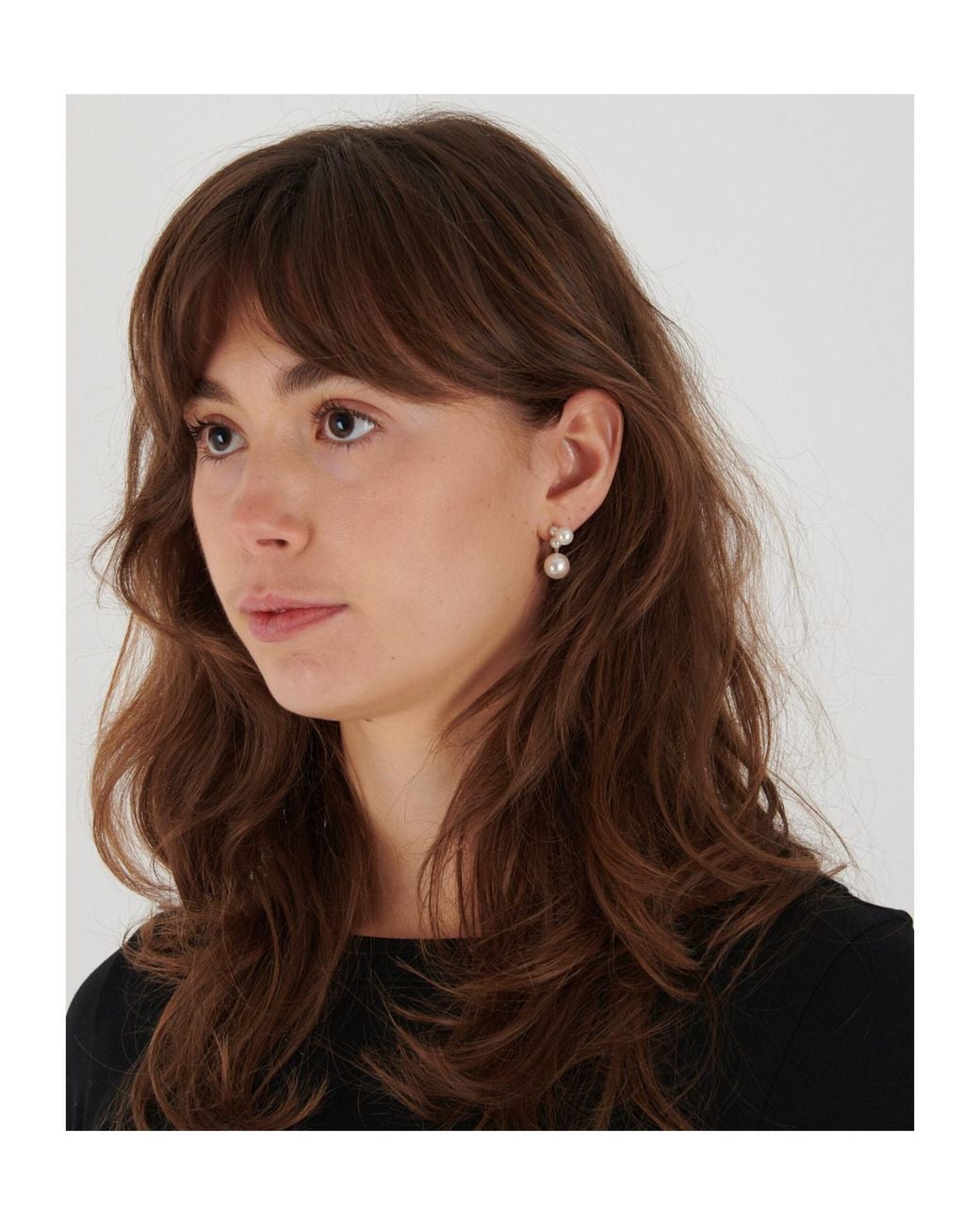 Sophie Bille Brahe White Stella Pearl L Single Pearl Earring