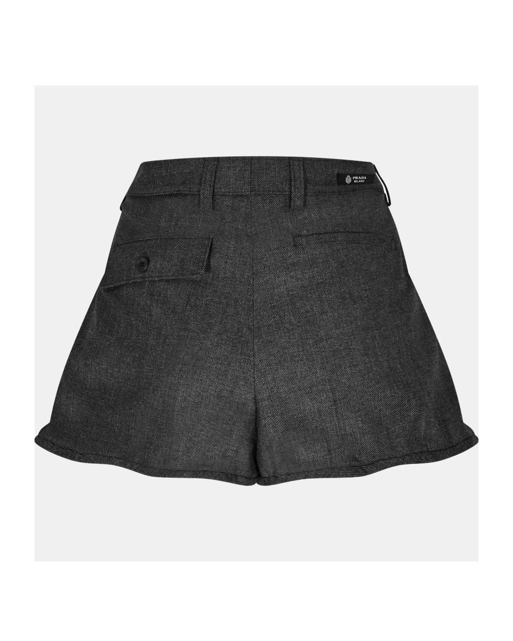 Prada Gray Logo Patch Shorts