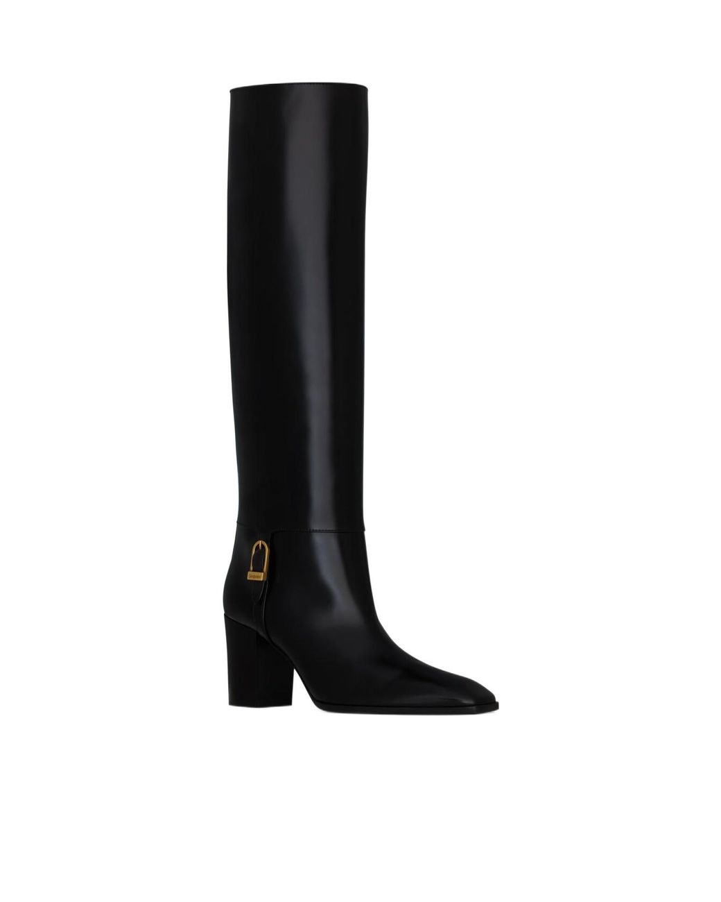 Saint Laurent Black Julia Square Toe Boots