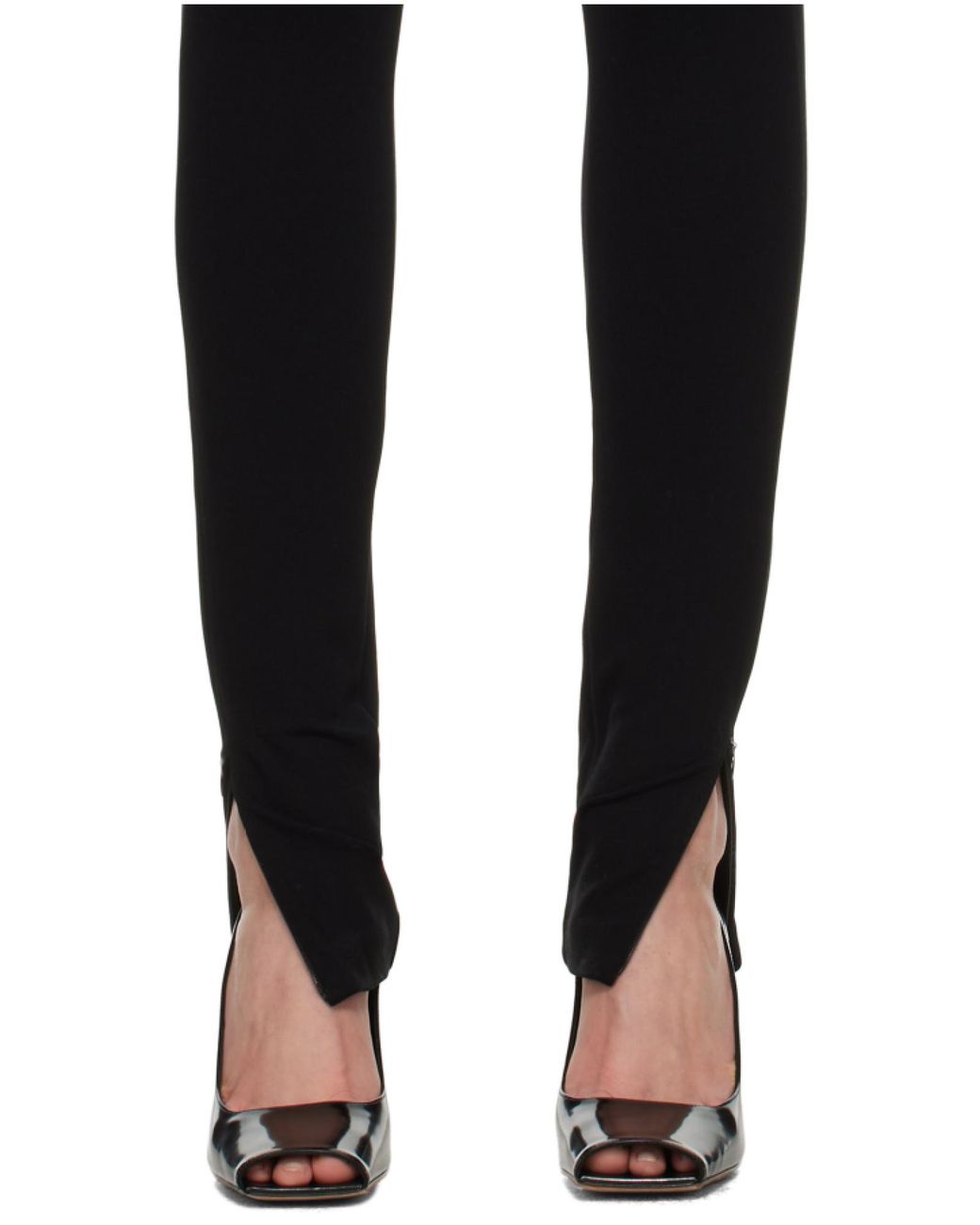 Totême Black Totême Zip Detailed Slim-Cut Leggings