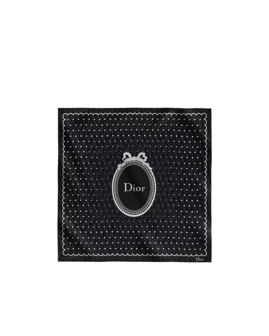 Dior Black Polka Oblique 70 Square Scarf