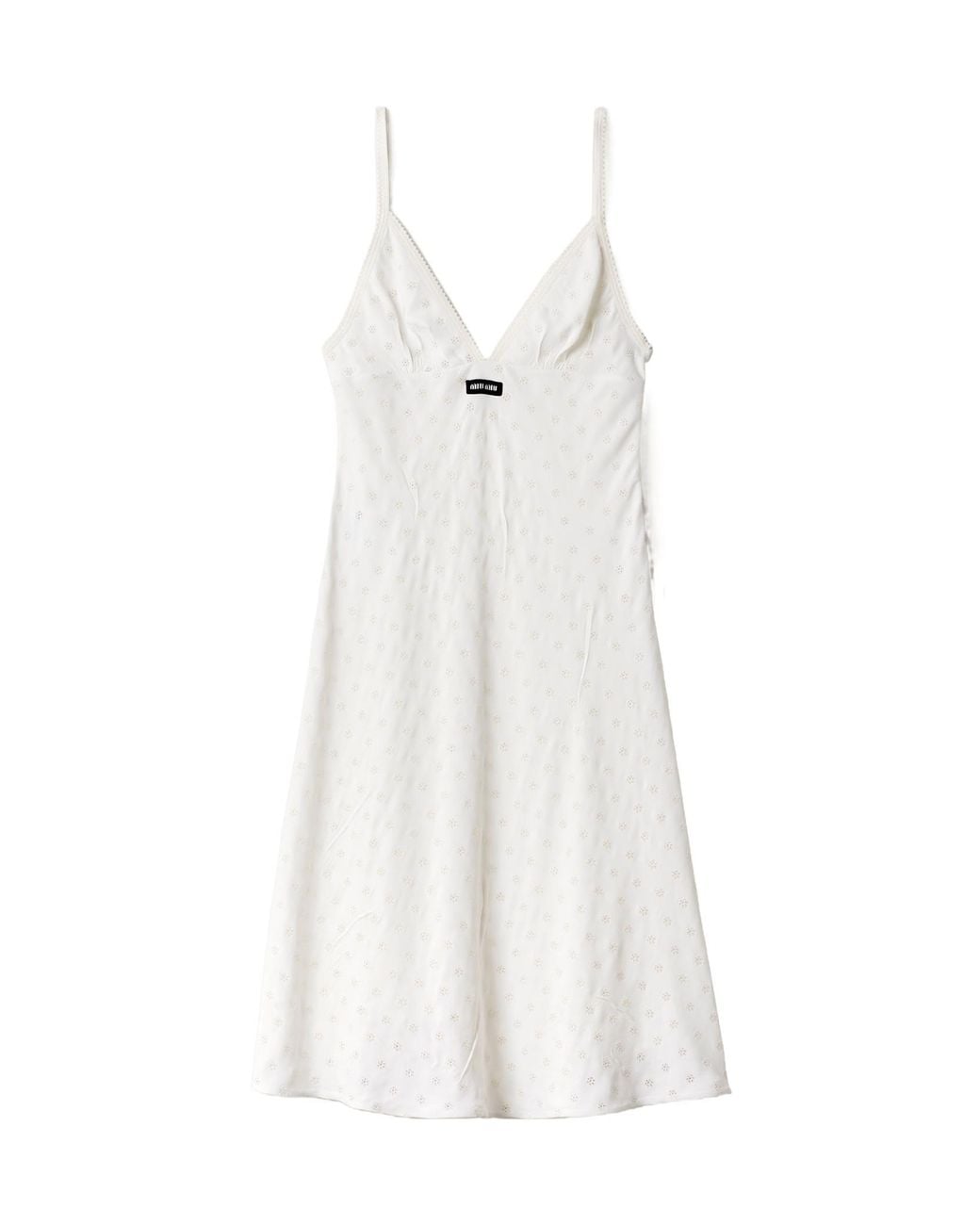 Miu Miu White Cady Eyelet Lace Dress
