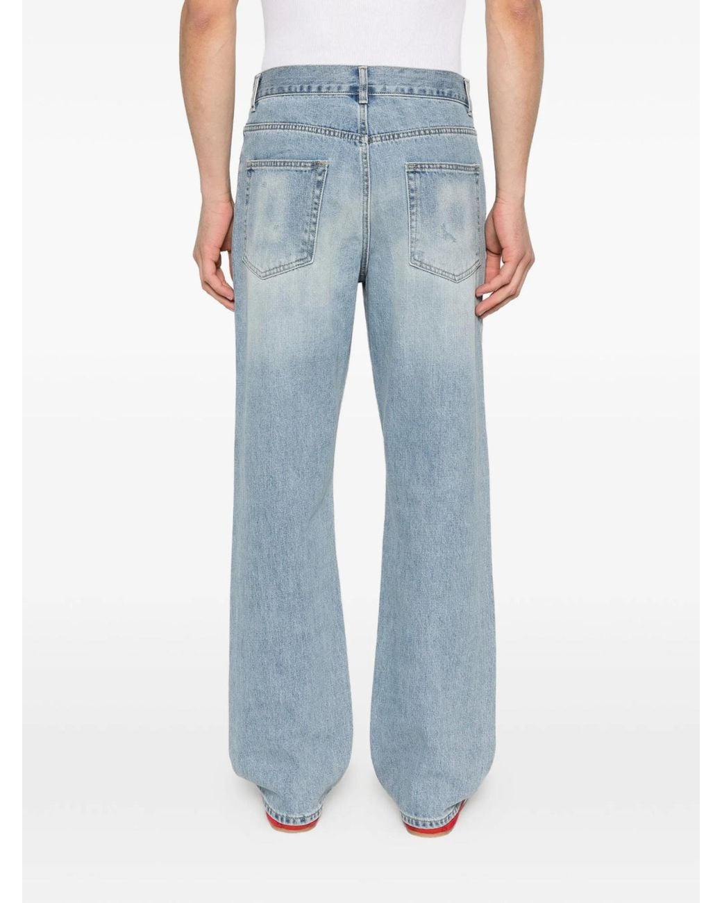 TONYWACK Blue Relaxed Straight-Leg Jeans for men