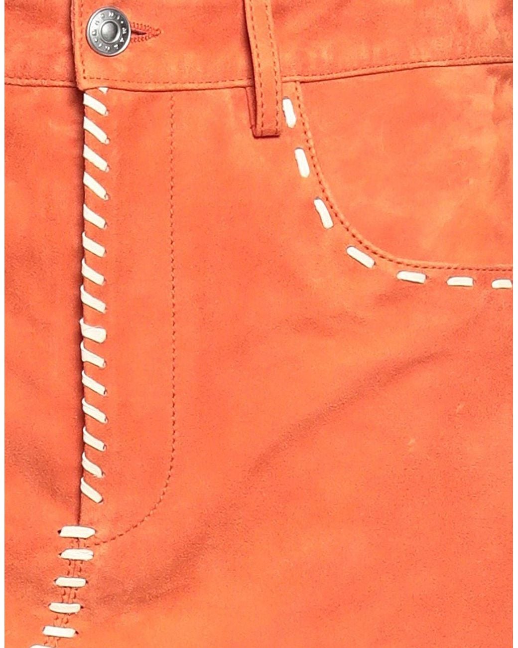 Marni Orange Pockets Flared Skirt